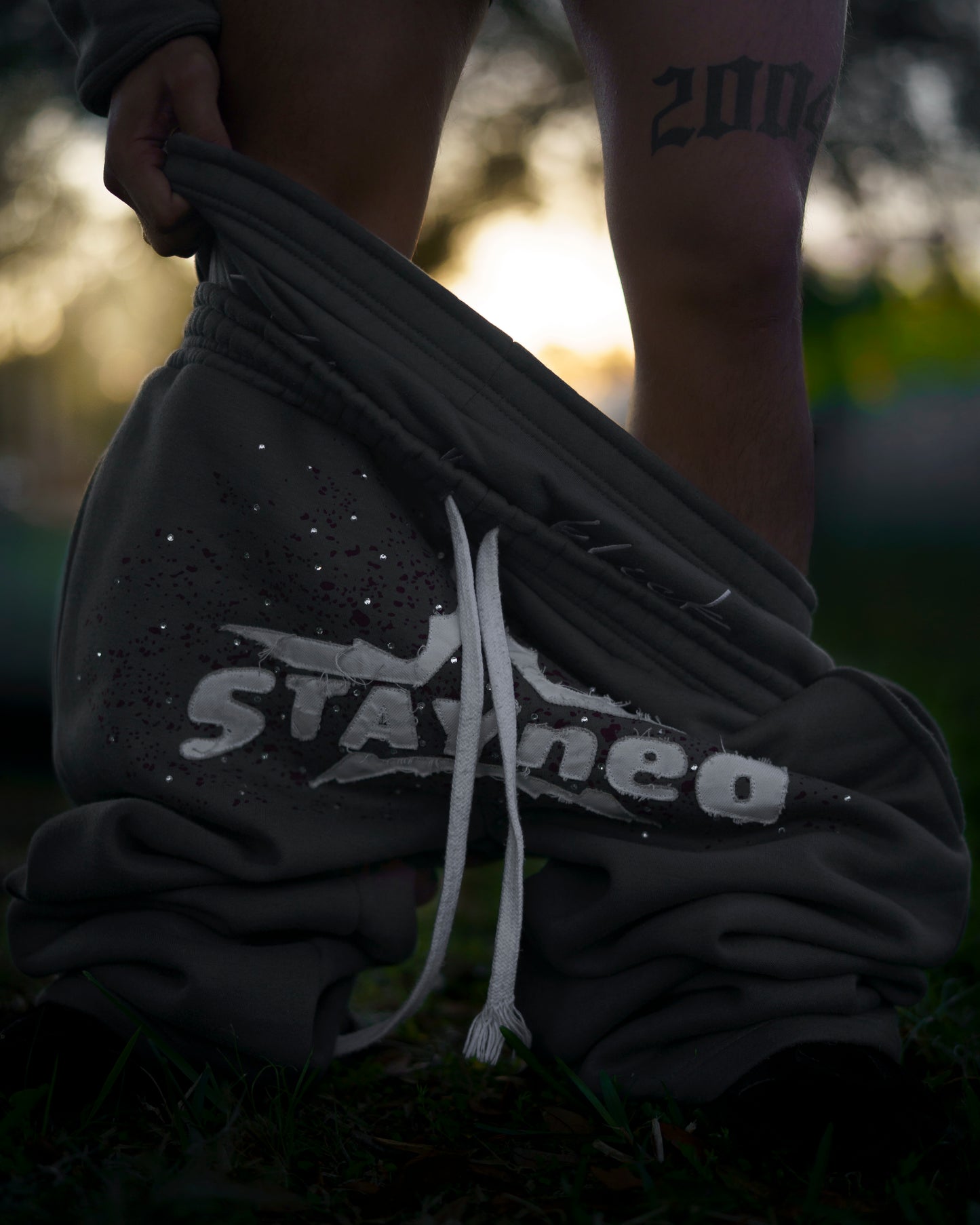 STAYned patched sweats