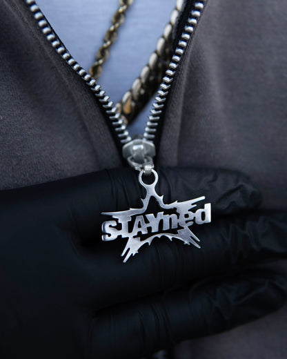 STAYned patched zip-up