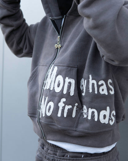 STAYned patched zip-up