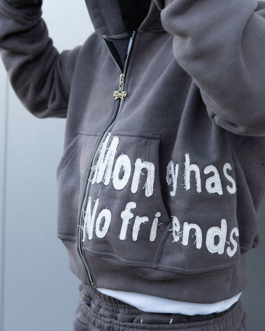 STAYned patched zip-up